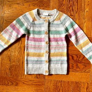 Striped Multicolor Button-Up Cardigan